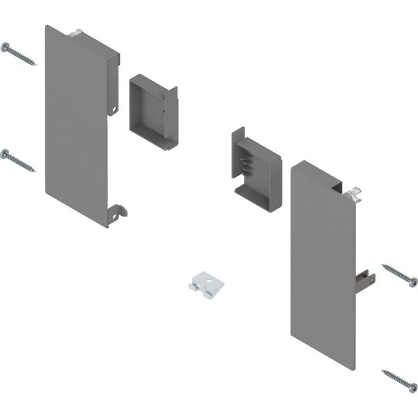 MERIVOBOX Fronthalter, Höhe K, für Innenschubkasten, links/rechts, indiumgrau, ZI4.1KS1